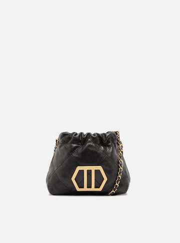 Bolsa Tiracolo Preta Couro Esther Pequena