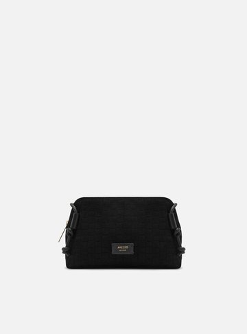 Bolsa Tiracolo Preta Camurça Tressê Pequena