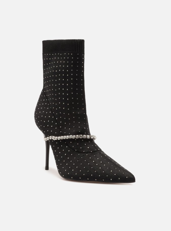 Skinny Boot Preta Knit Cano Curto Aysha