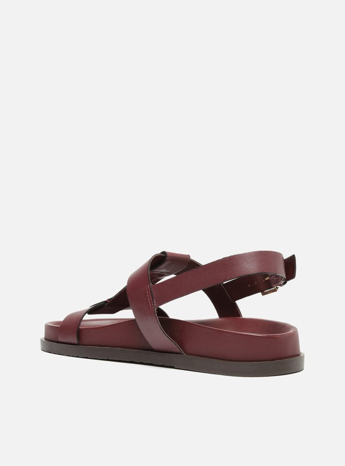 Sandália Rasteira Vermelho Vinho
