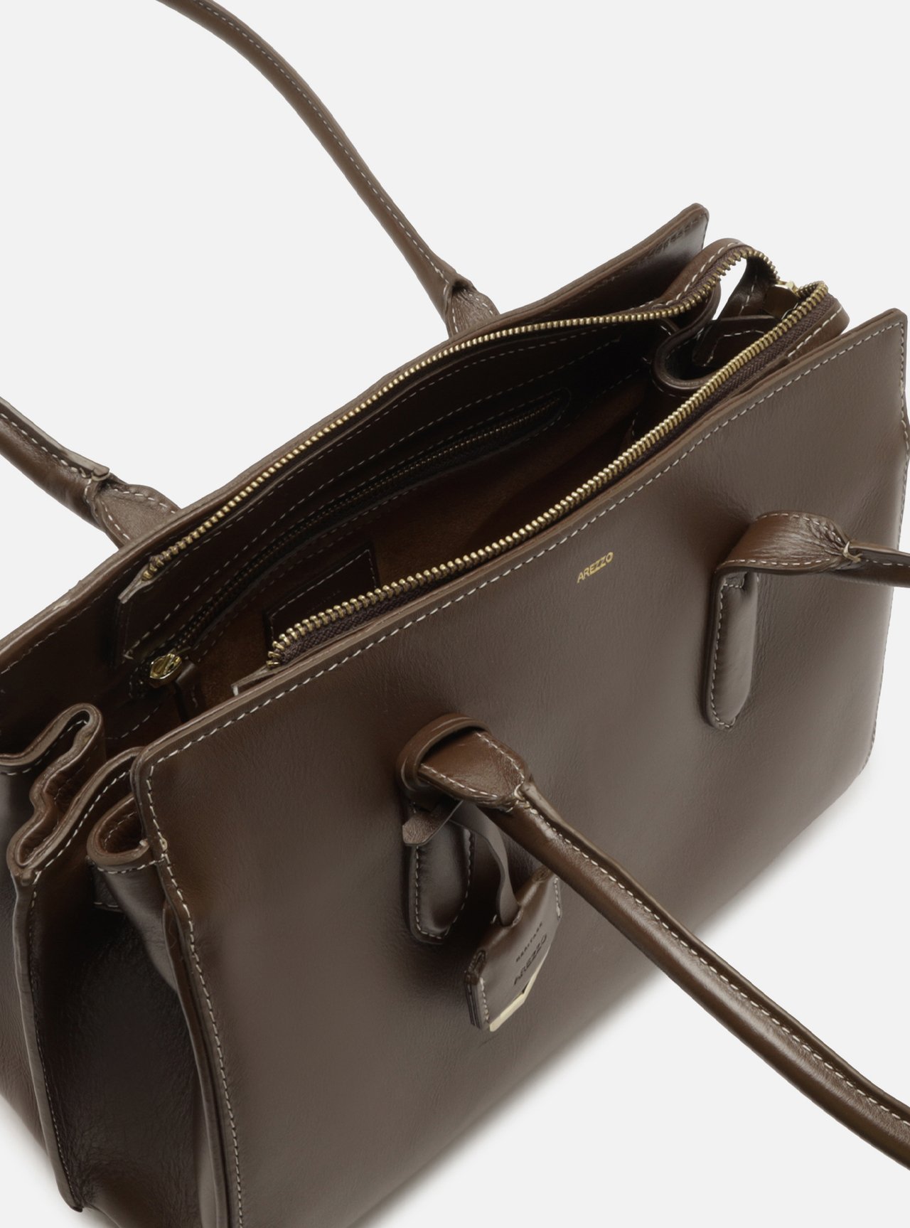 Bolsa Tote Marrom Couro Media — foto 4
