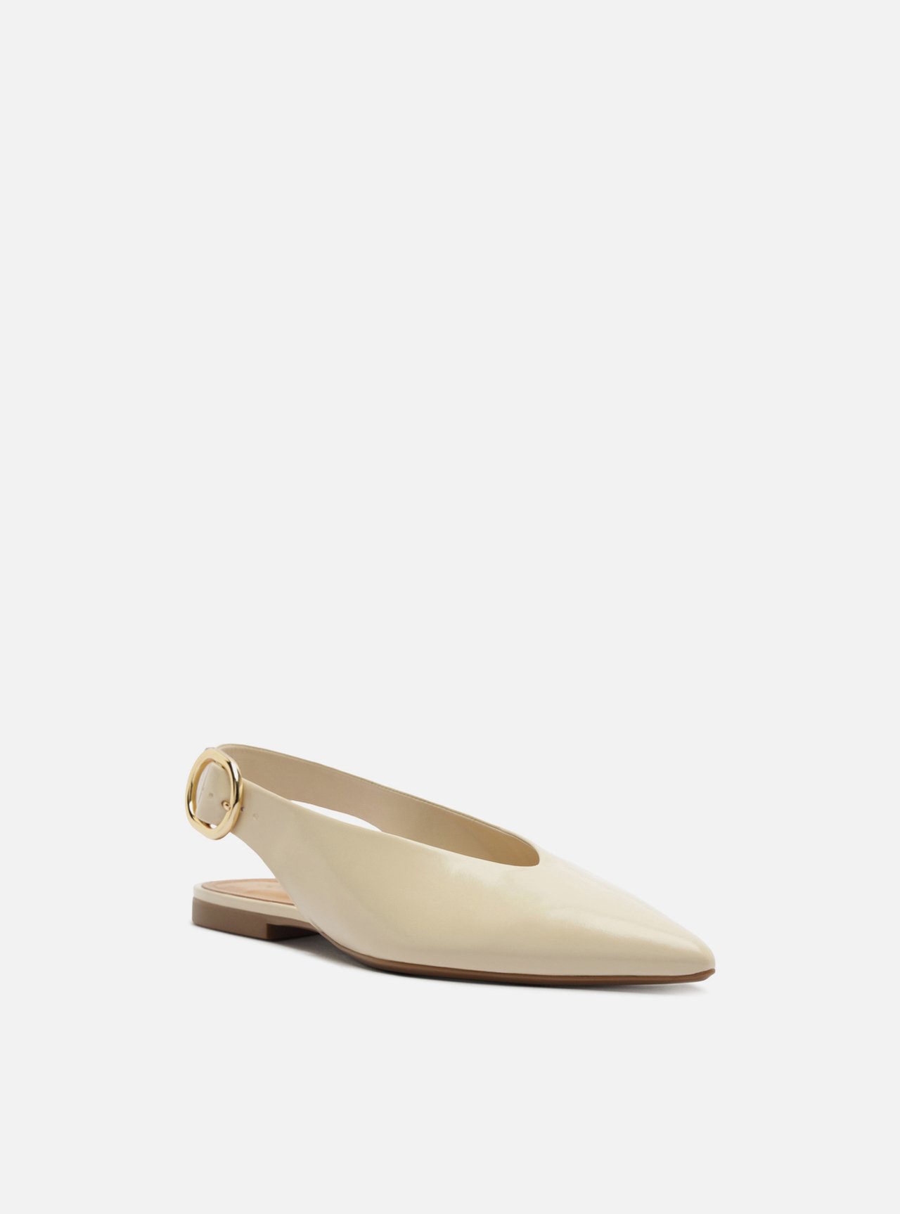 Sapatilha Off White Couro Slingback Bico Fino Becca — foto 2