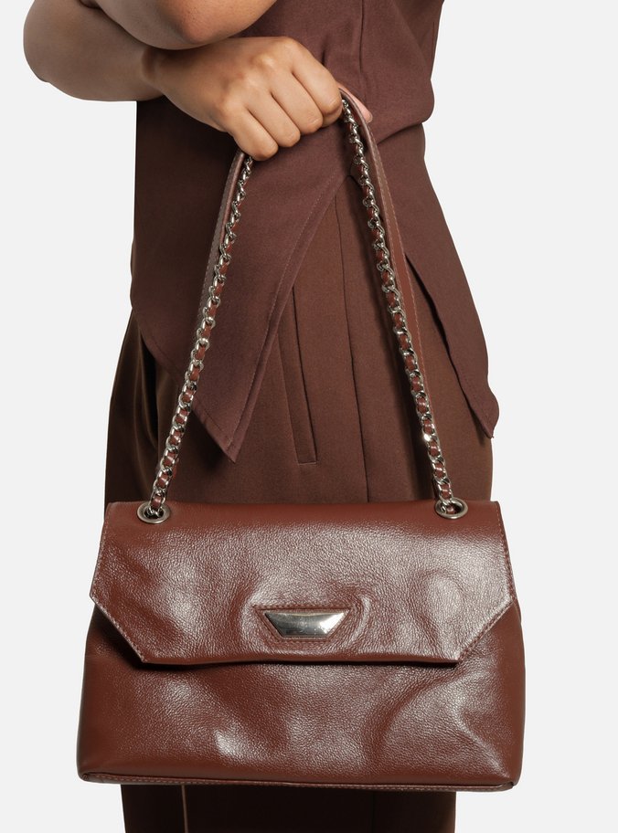 Bolsa Tiracolo Marrom Média
