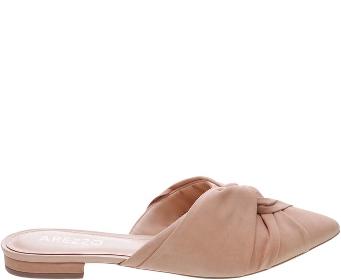 Mule Flat Nobuck Nó Naia  Nude Crema