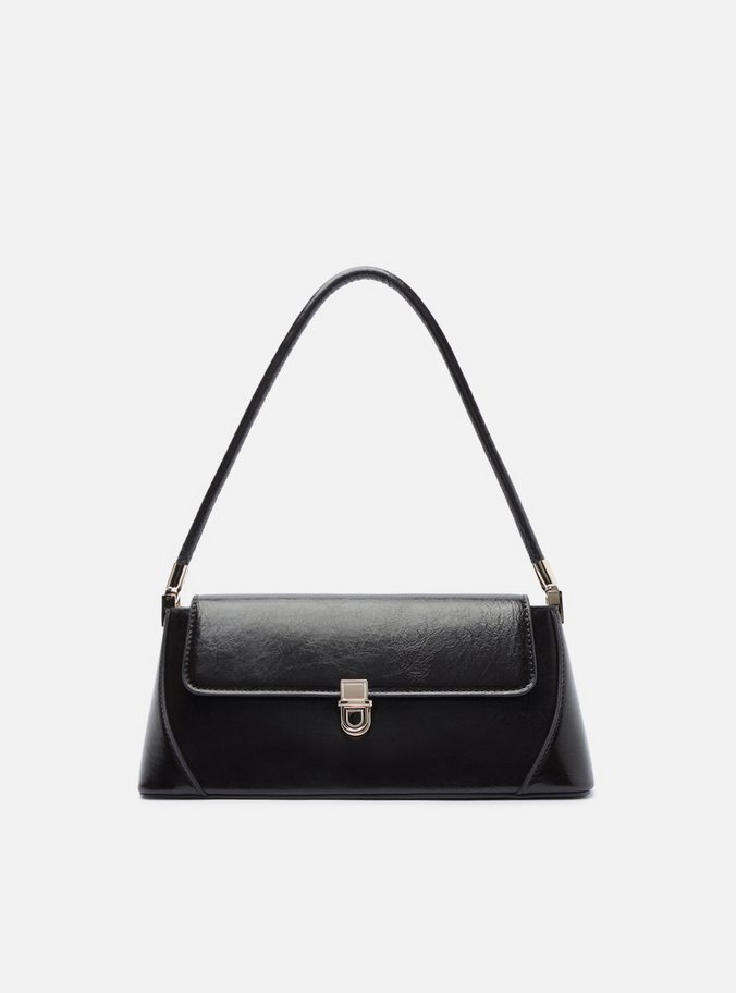 Bolsa Shoulder Preta Pequena Metais