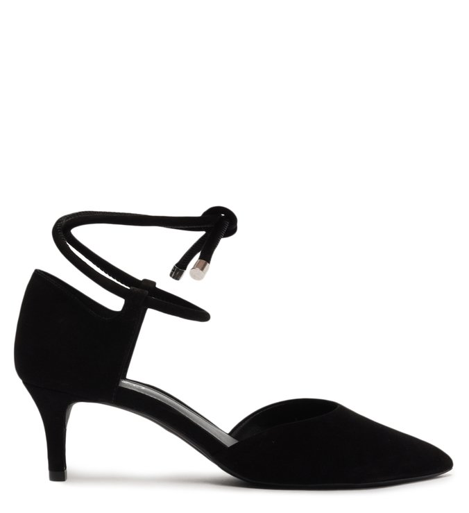 Scarpin Nobuck Preto Amarração Fancy Glam