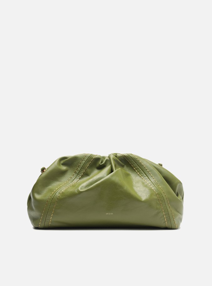 Bolsa Tiracolo Verde Couro Grande Metal