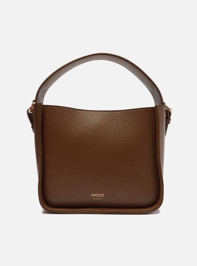 Bolsa Tote Marrom Couro Pouch Pequena