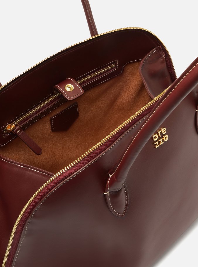 Bolsa Shopping Vermelha Couro Grande Assinatura