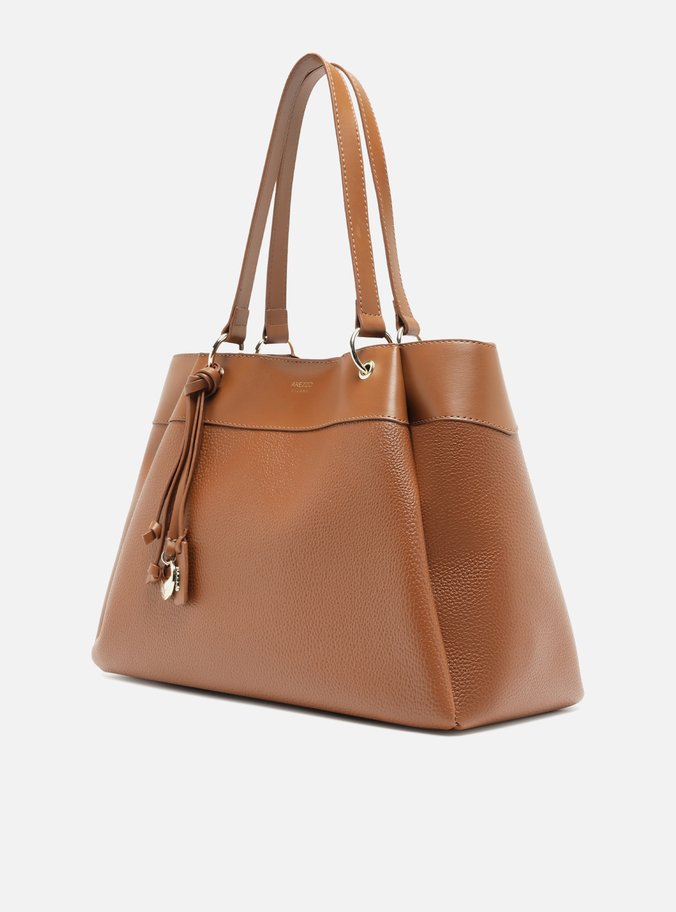 Bolsa Shopping Marrom Giorno Grande Charm Medalha
