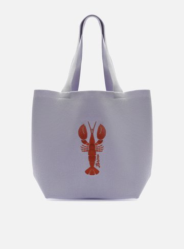 Arezzo — Bolsa Shopping Grande Azul Crochê Brizza
