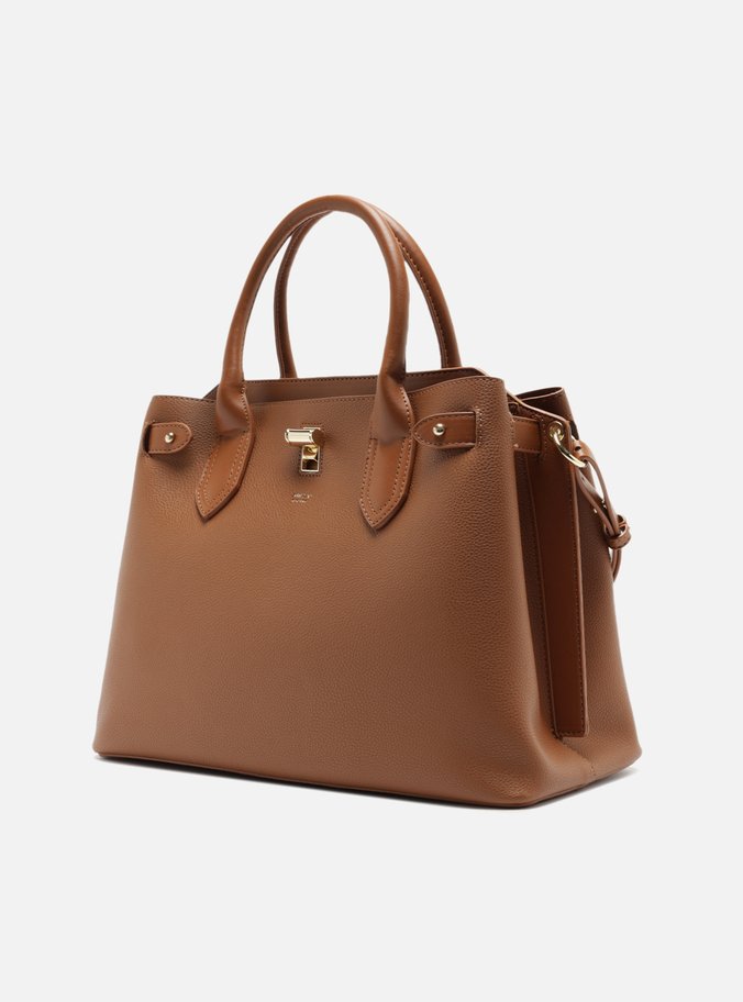 Bolsa Tote Marrom Grande Encaixe Metal