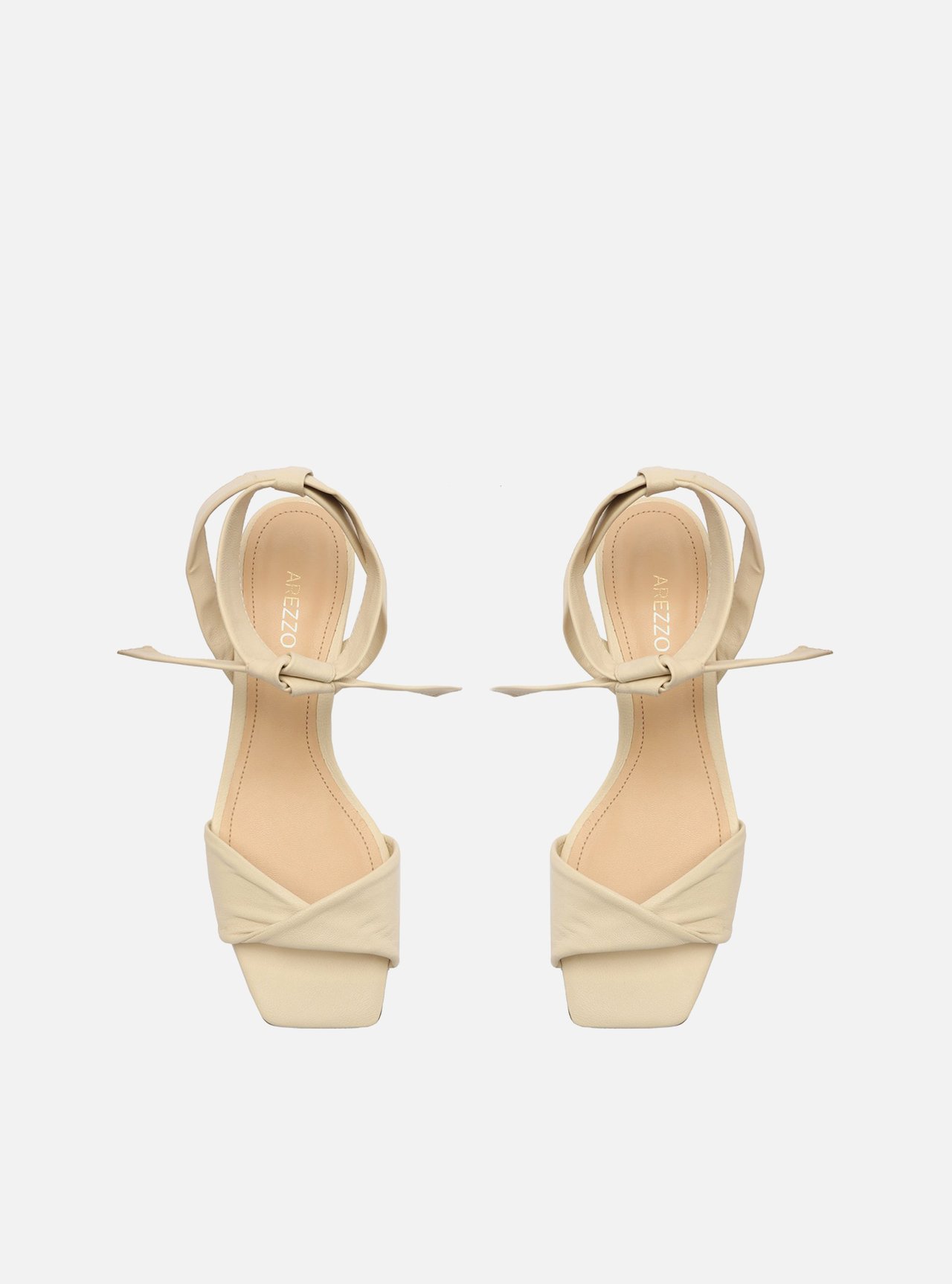 Sandália Off-White Couro Salto Médio Bloco Lace Up — foto 5