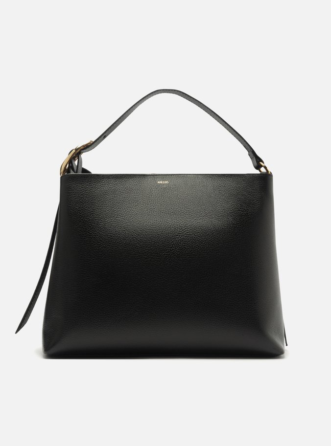 Bolsa Tote Preta Couro Grande Básica