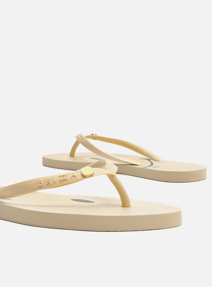 Chinelo de Dedo Branco Essential Brizza Smiley