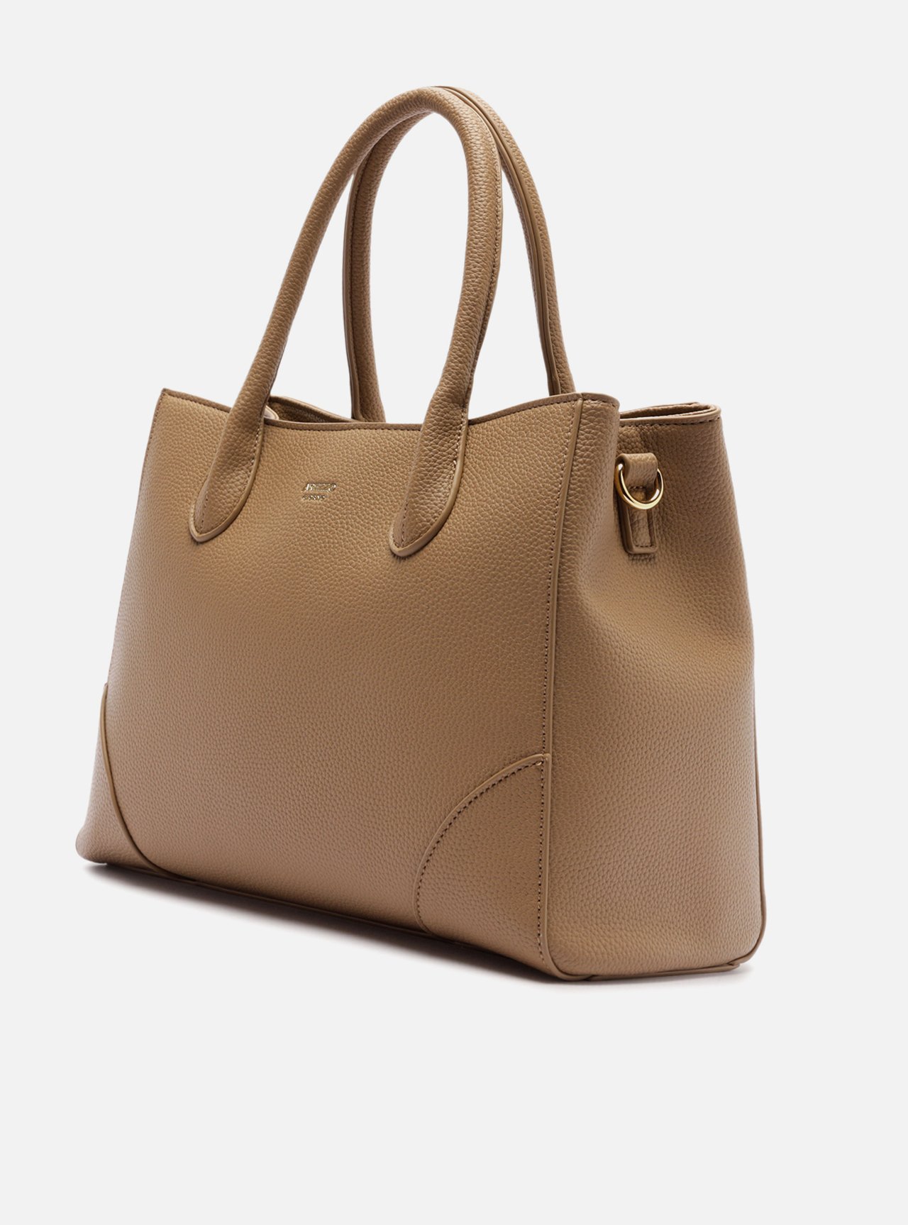 Bolsa Tote Cinza Grande Granulada Metais — foto 2