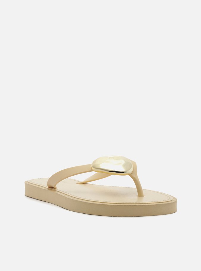 Chinelo Minimal Branco Bico Redondo Brizza