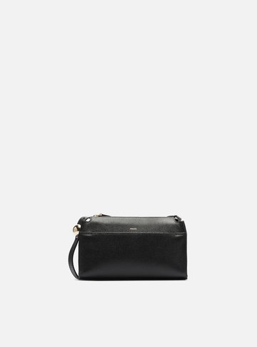 Arezzo — Bolsa Tiracolo Preta Couro Pequena Bolso Frontal
