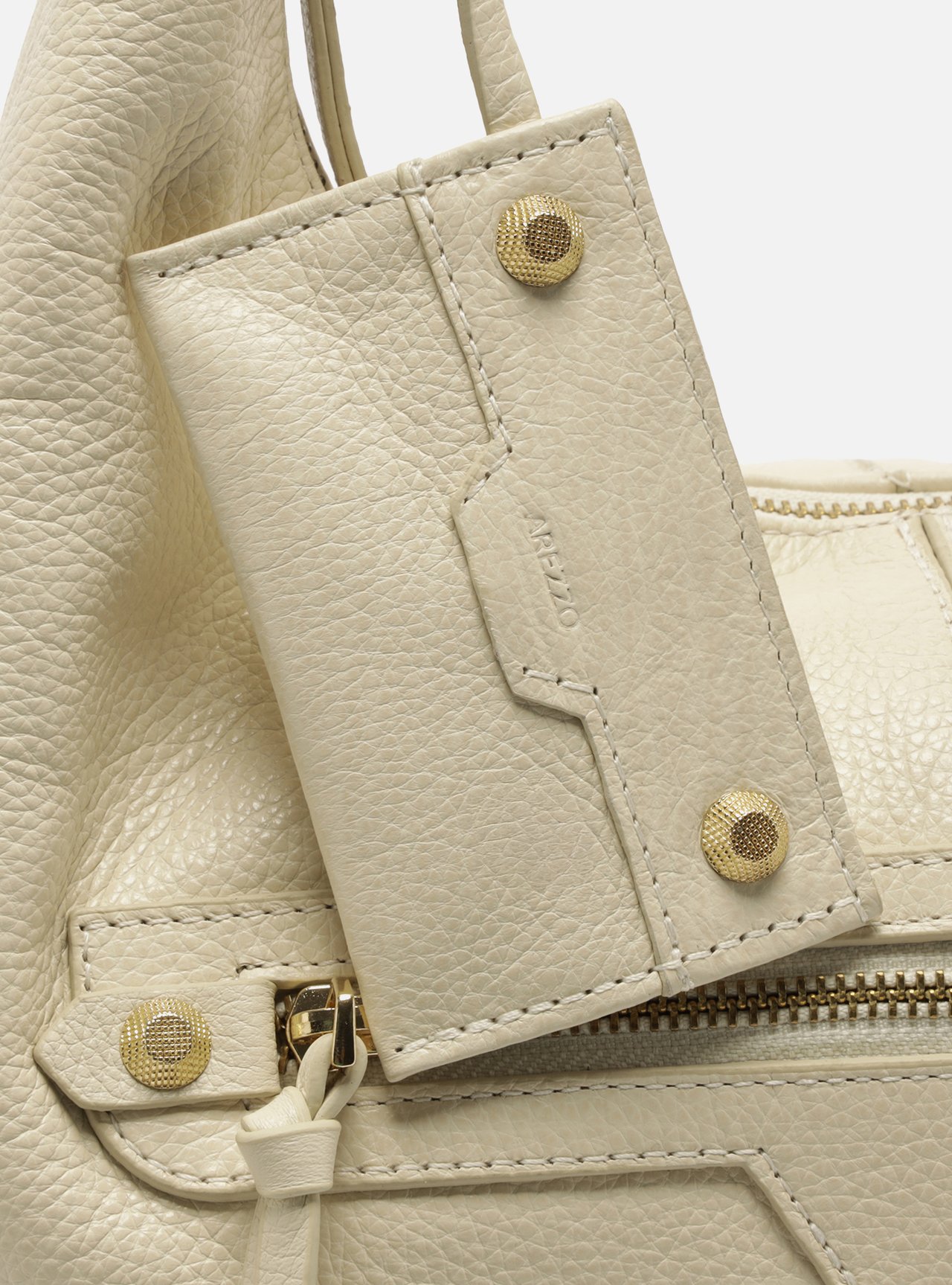 Bolsa Hobo Off White Couro Média Alça Tressê — foto 6