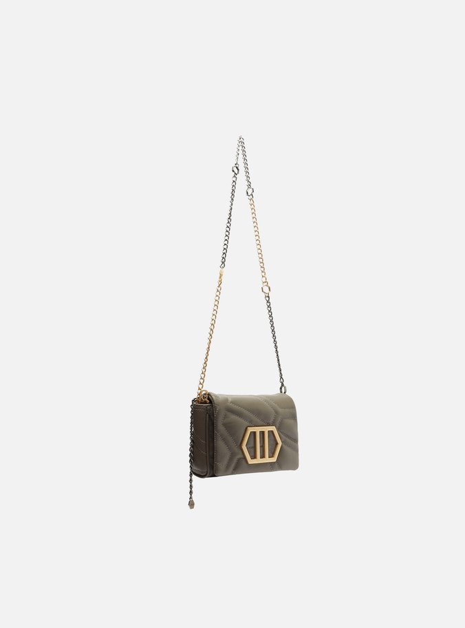 Mini Bag Tiracolo Cinza Couro Emma