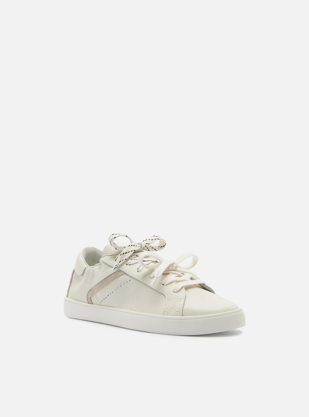 Tênis Branco Couro Bico Redondo Velcro — foto 2