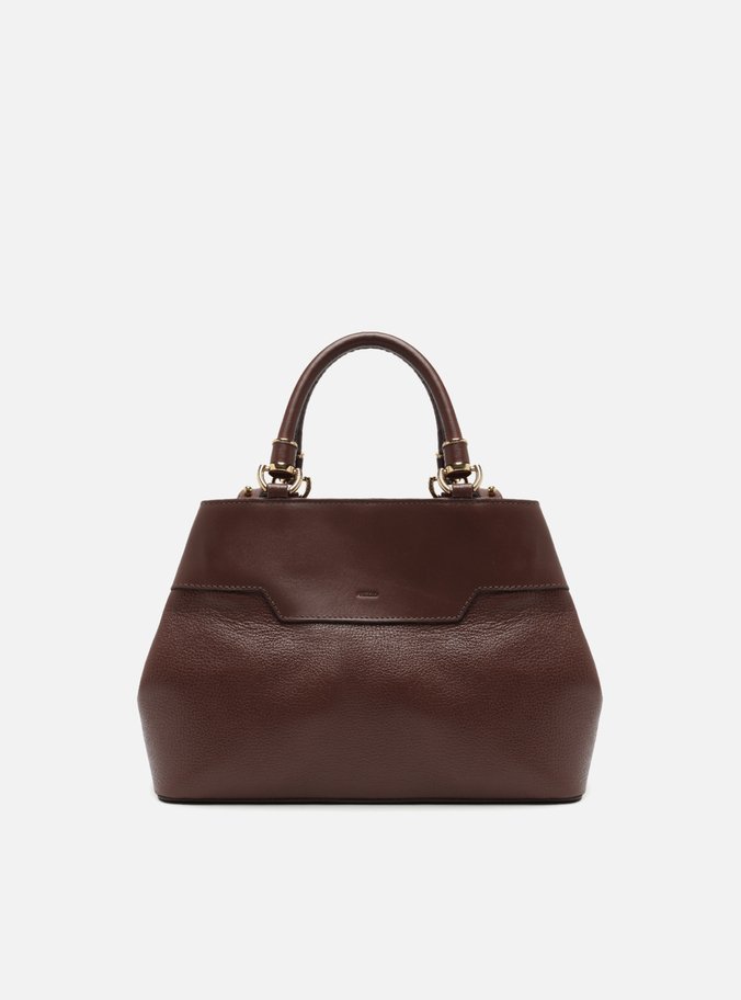 Bolsa Tote Marrom Couro Média Recorte