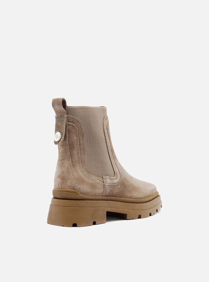 Bota Nude Cano Curto Tratorada Elástico