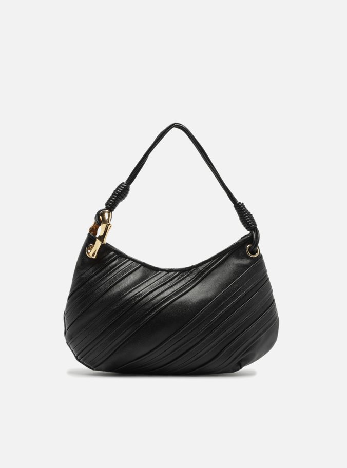 Bolsa Tiracolo Preta Couro Média Costuras