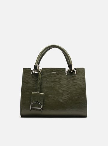Bolsa Tote Verde Couro Abraccio Média