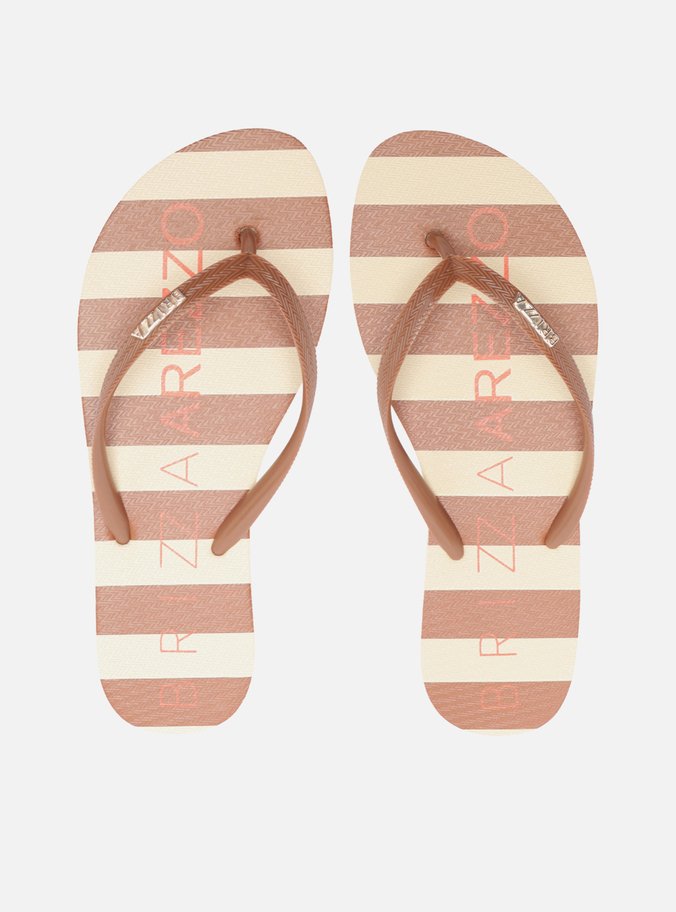 Chinelo de Dedo Marrom Listrado Essential