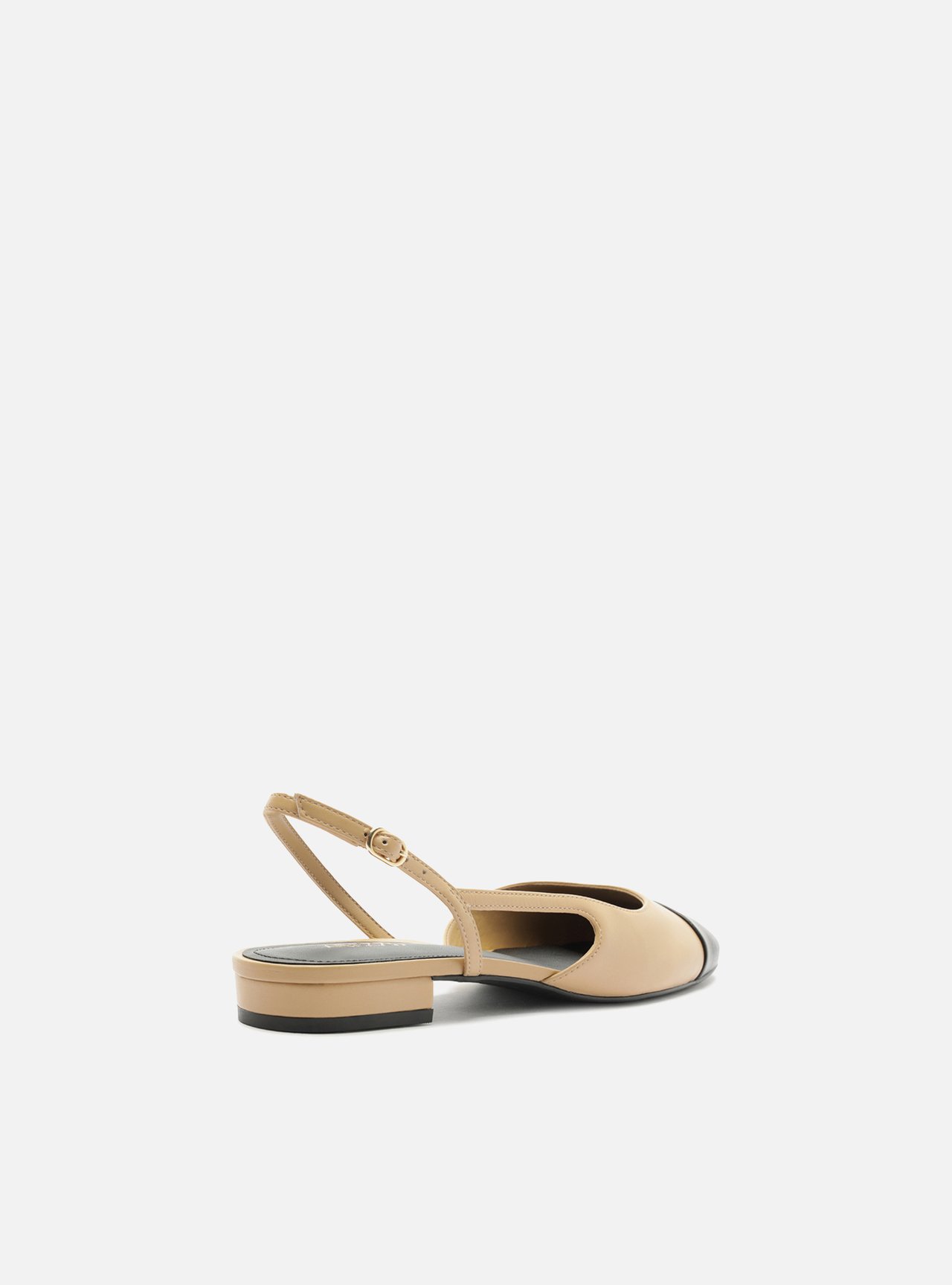 Sapatilha Marrom Couro Bico Redondo Slingback — foto 3