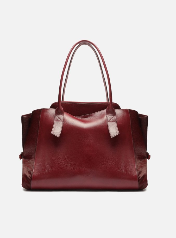 Bolsa Shopping Vermelha Pelo Couro Grande