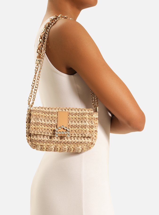Bolsa Tiracolo Bege Tramada Gisele Pequena
