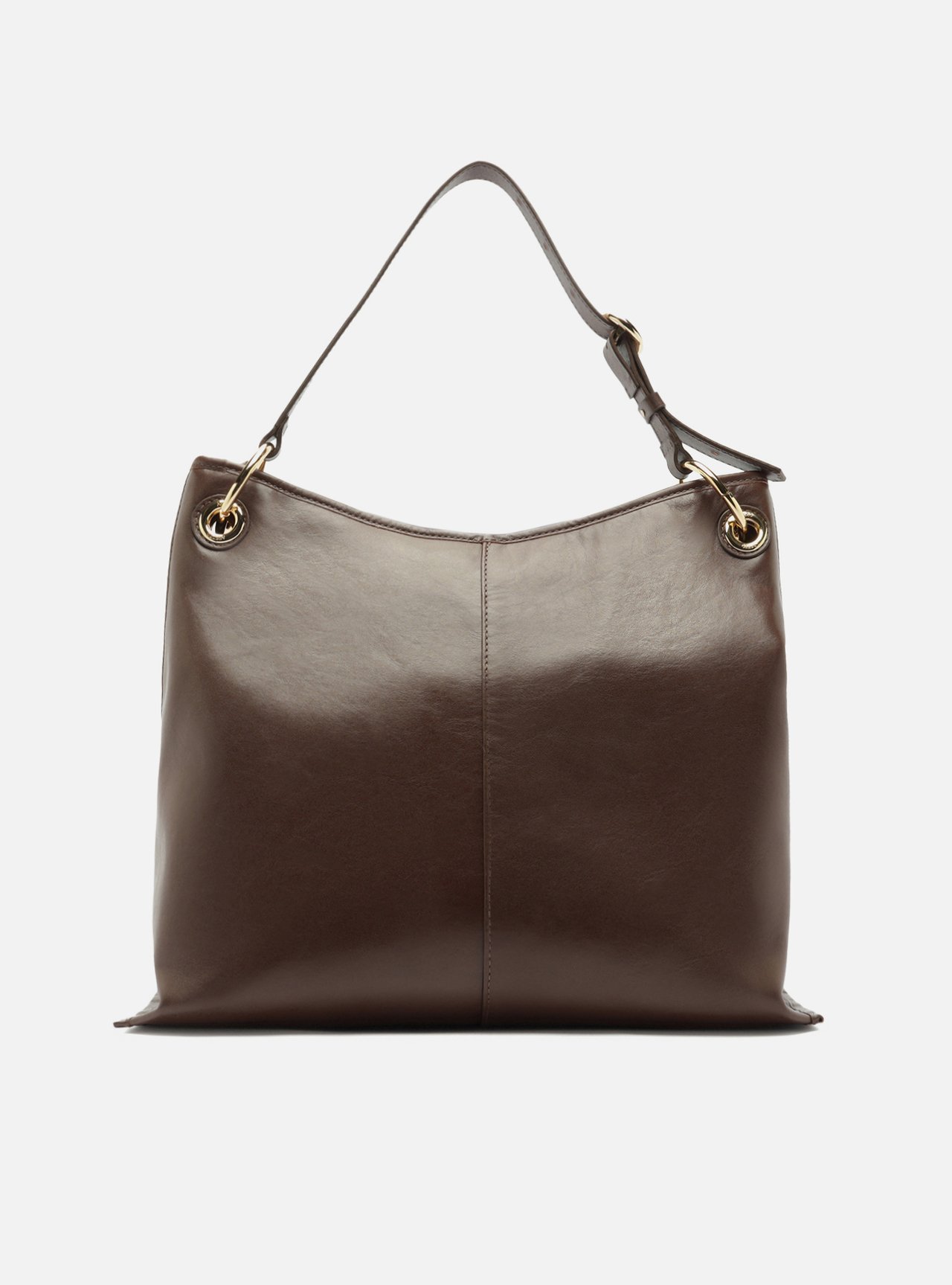 Bolsa Hobo Marrom Couro Grande Tressê — foto 3