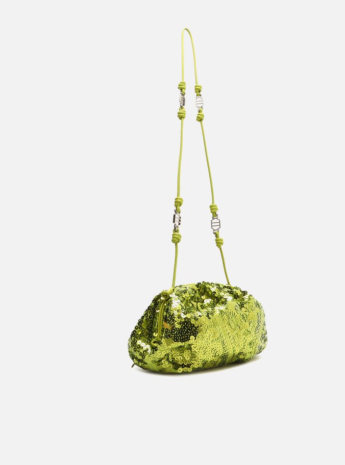Bolsa Tiracolo Verde Aria Pequena Paetê