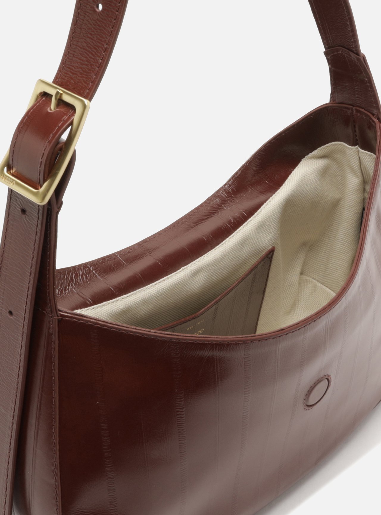 Bolsa Tiracolo Bordô Couro Grande Tampo Metal — foto 4