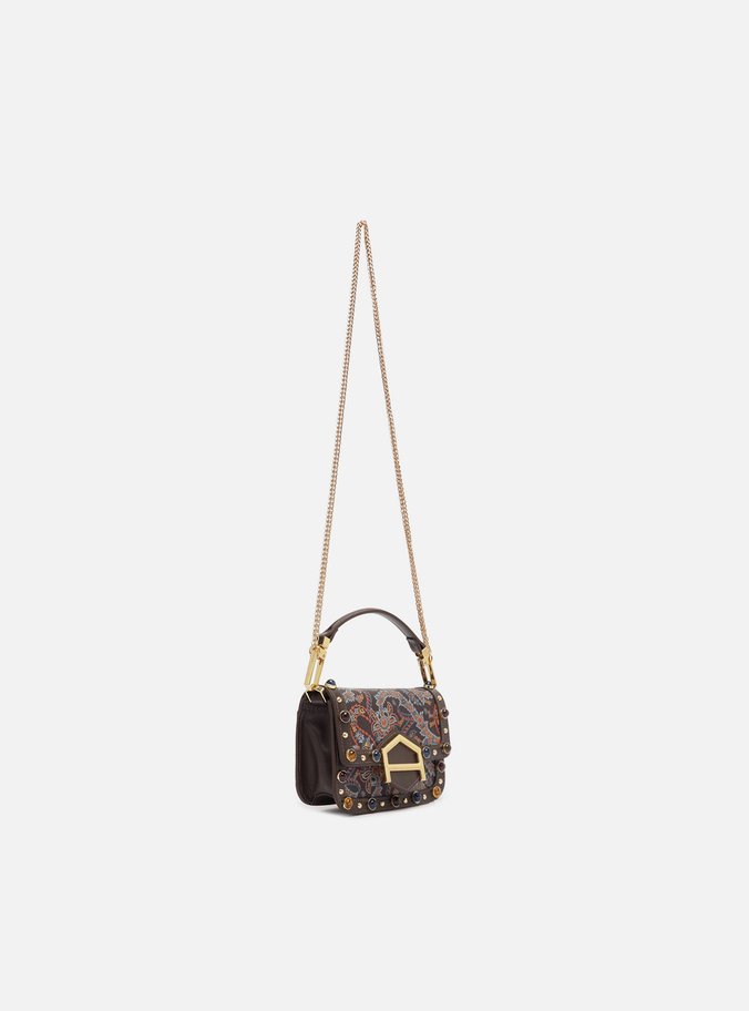Bolsa Tiracolo Marrom Couro A001 Pequena Paisley