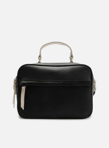 Bolsa Tiracolo Preta Prione Média Branca