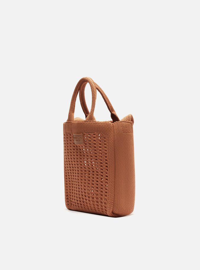 Bolsa Tote Marrom Croche Monaco Pequena