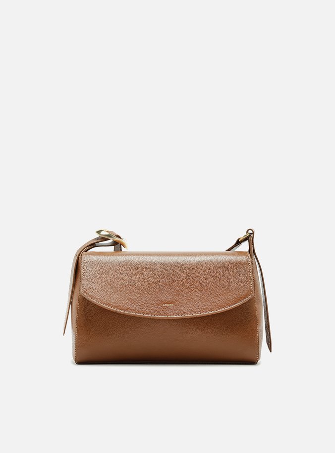 Bolsa Tiracolo Marrom Couro Média Básica