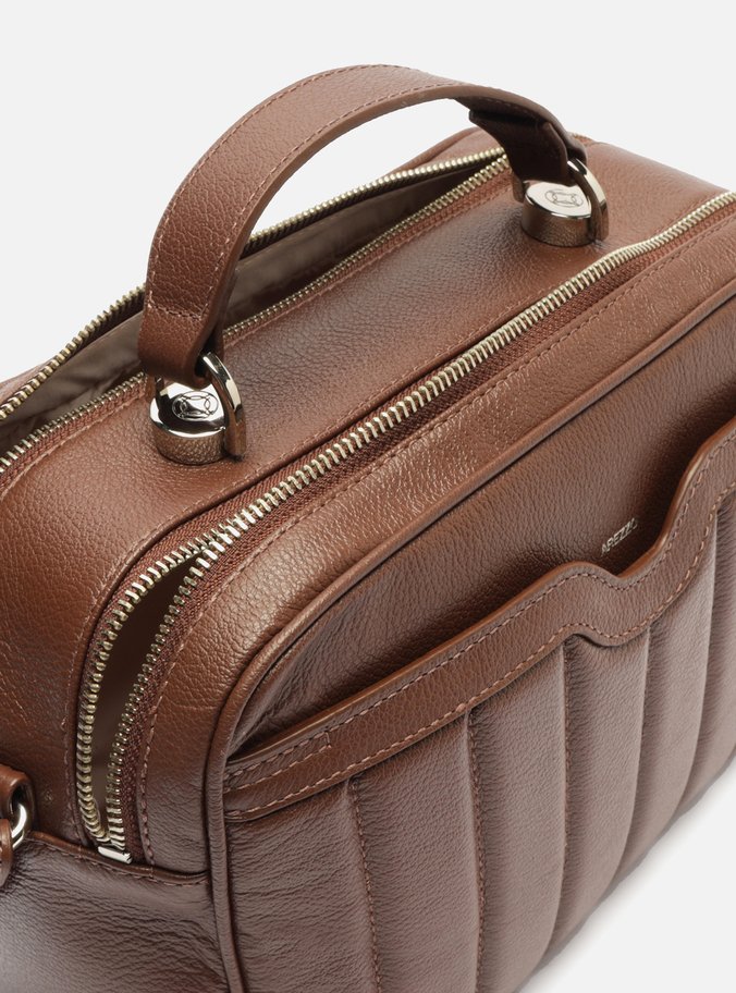Bolsa Tiracolo Marrom Escura Couro Francine Média