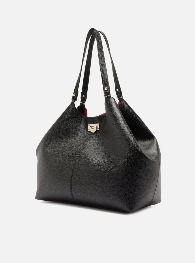 Bolsa Shopping Preta Grande Encaixe Metal