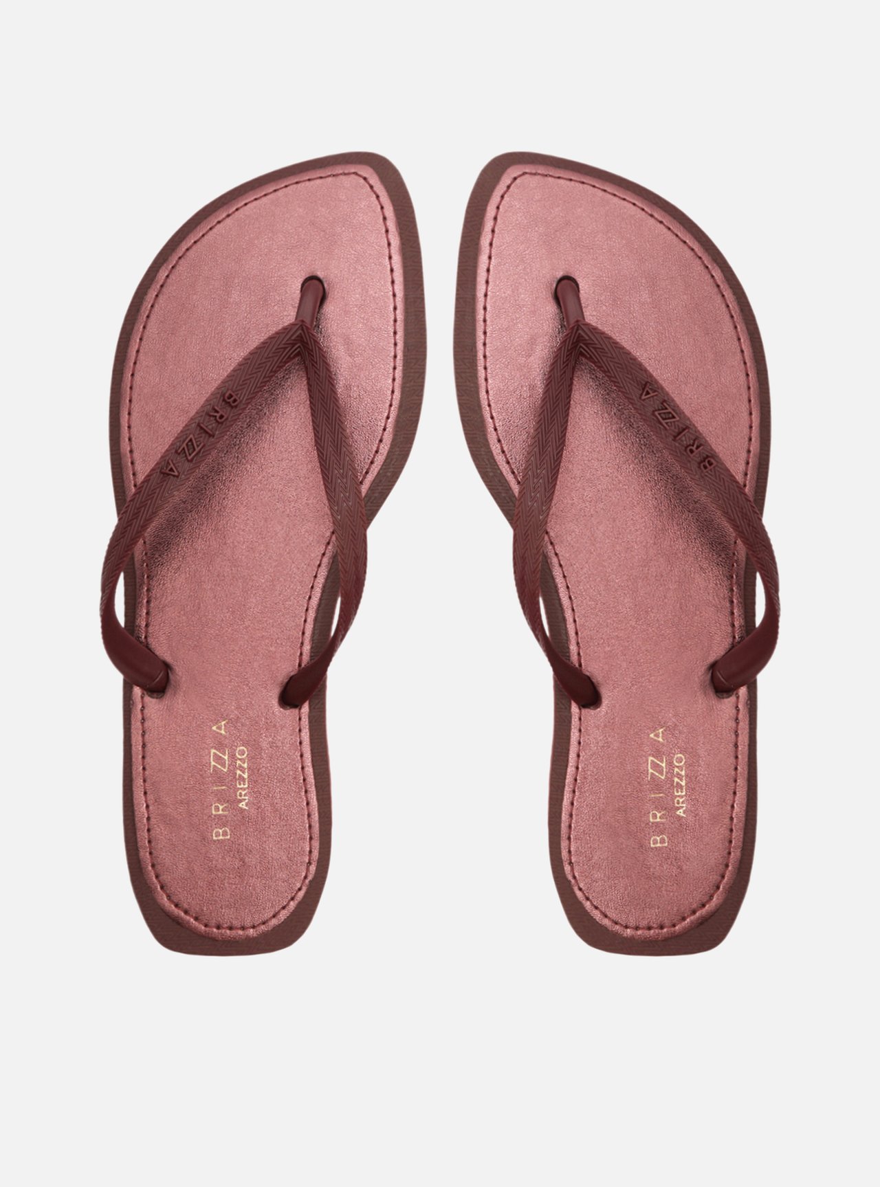Chinelo de Dedo Vermelho Metal Recouro Flash — foto 1