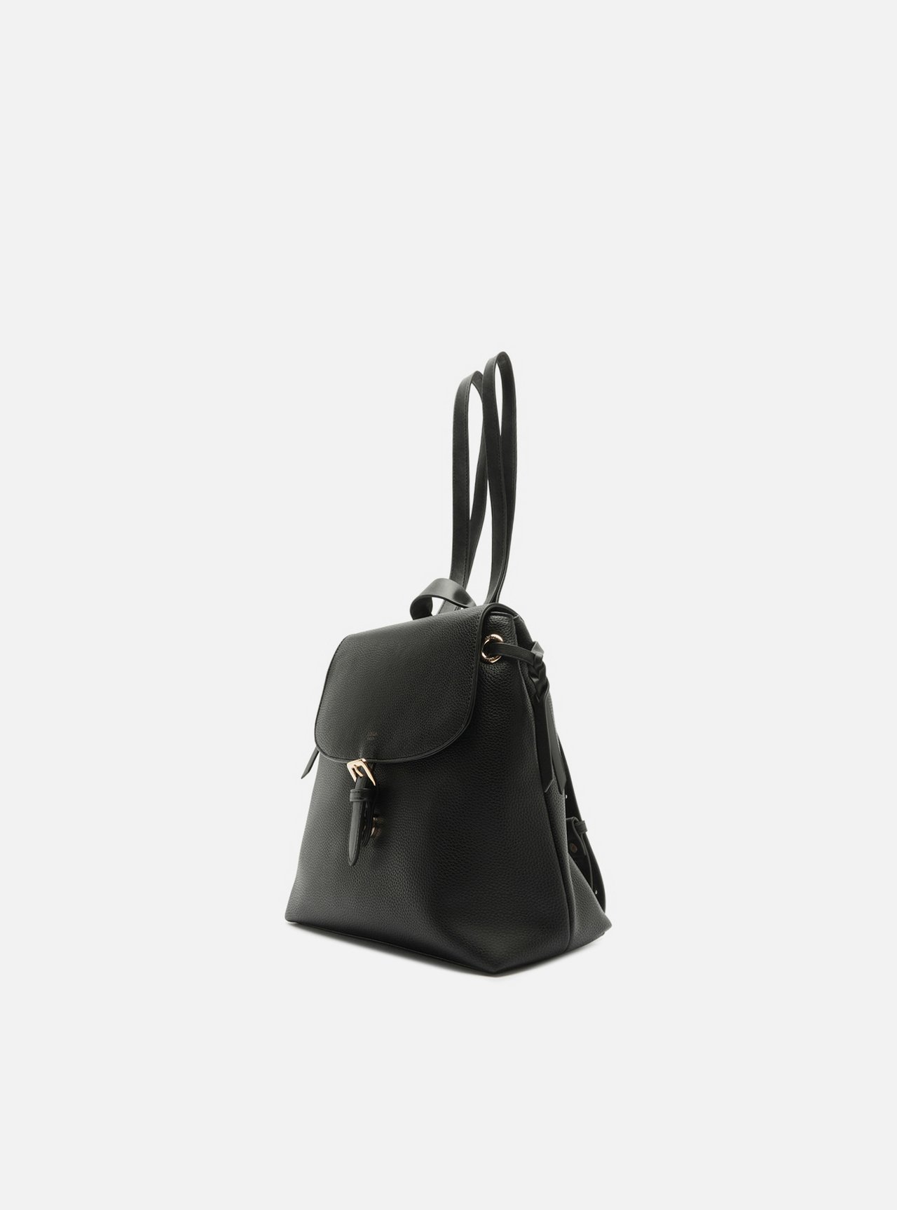 Bolsa Mochila Preta Fivela Dourada — foto 2