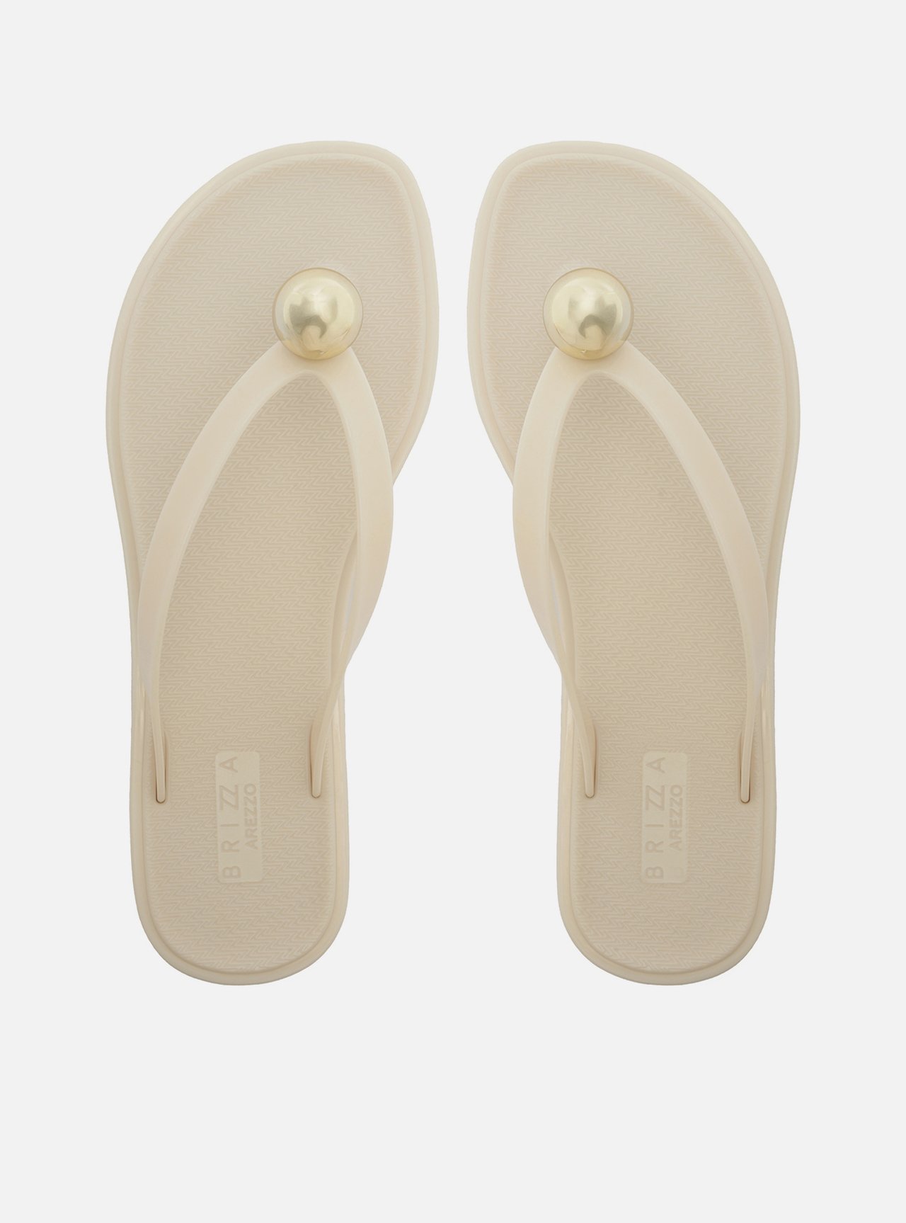 Chinelo Branco Jelly Glow Esfera Metal — foto 1