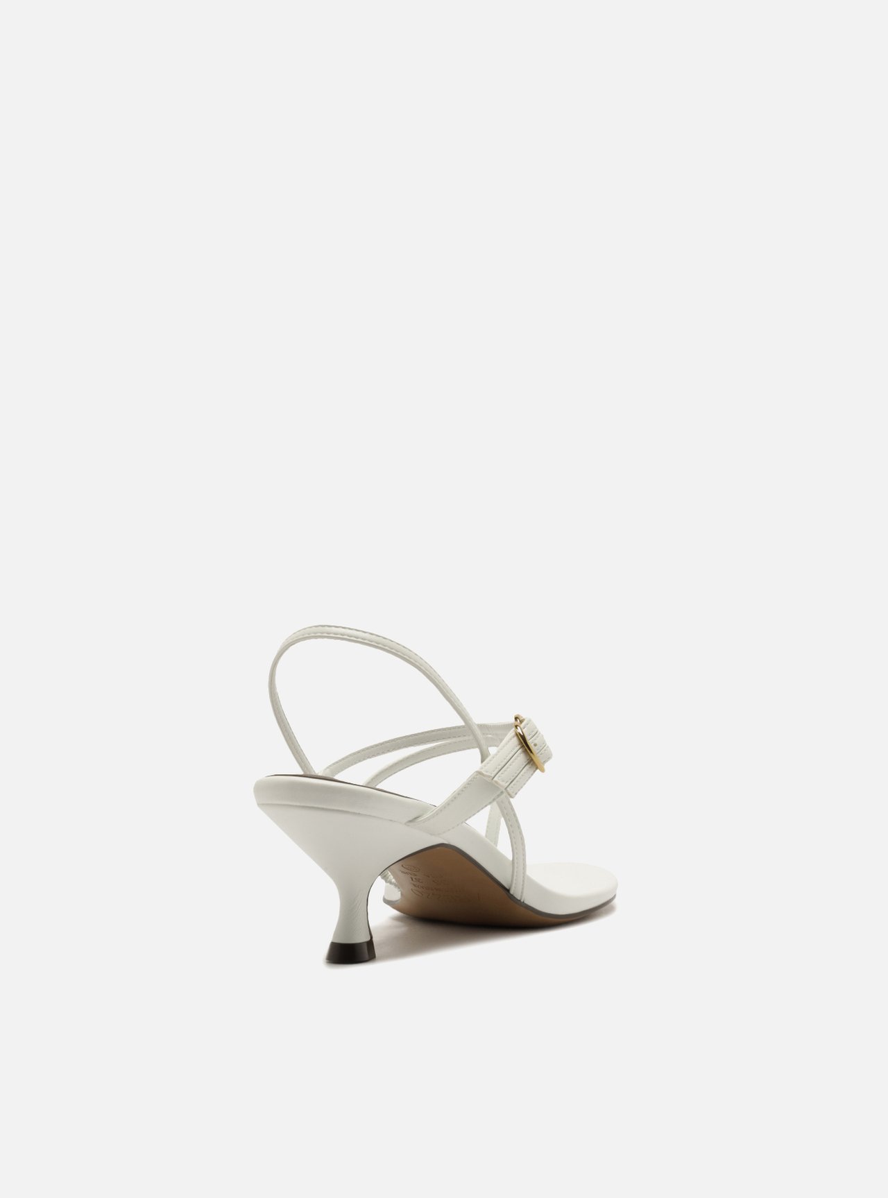Sandália Marrom Salto Bloco Fivela Tiras Slingback — foto 3