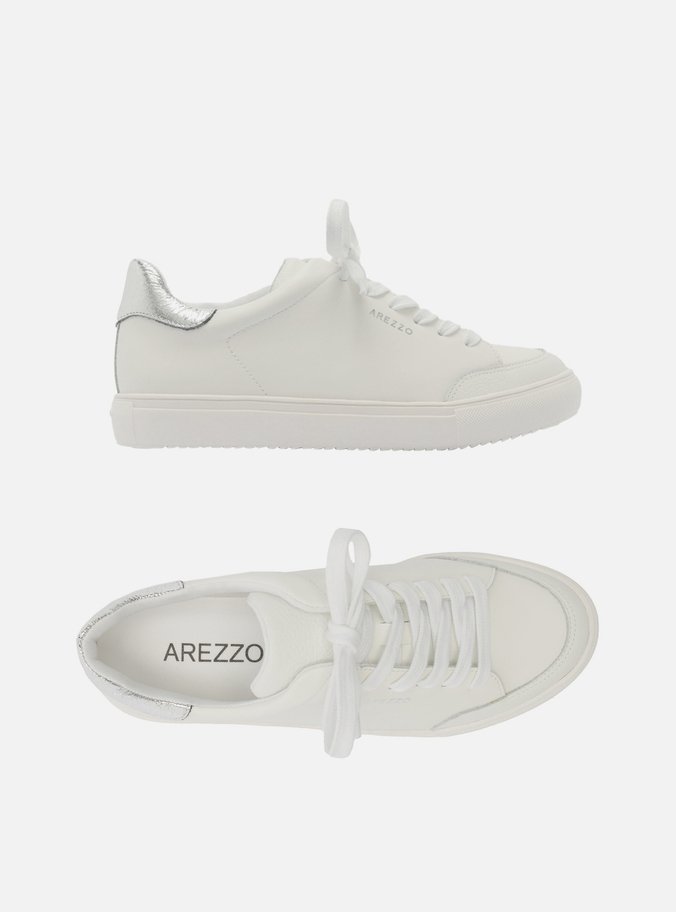 Tênis Branco Couro Amarração Prata Classic