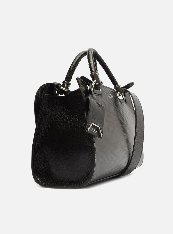 Bolsa Tote Preta Couro Abbraccio Média