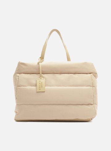 Arezzo — Bolsa Shopping Off-White Grande Nylon Brizza
