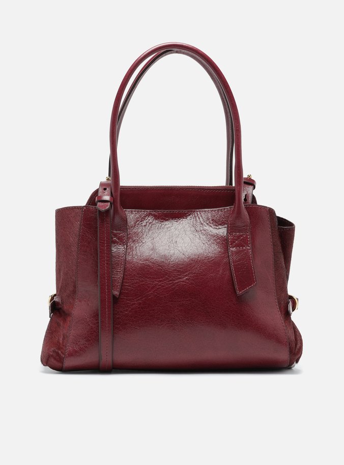 Bolsa Tote Vermelha Pelo Couro Grande